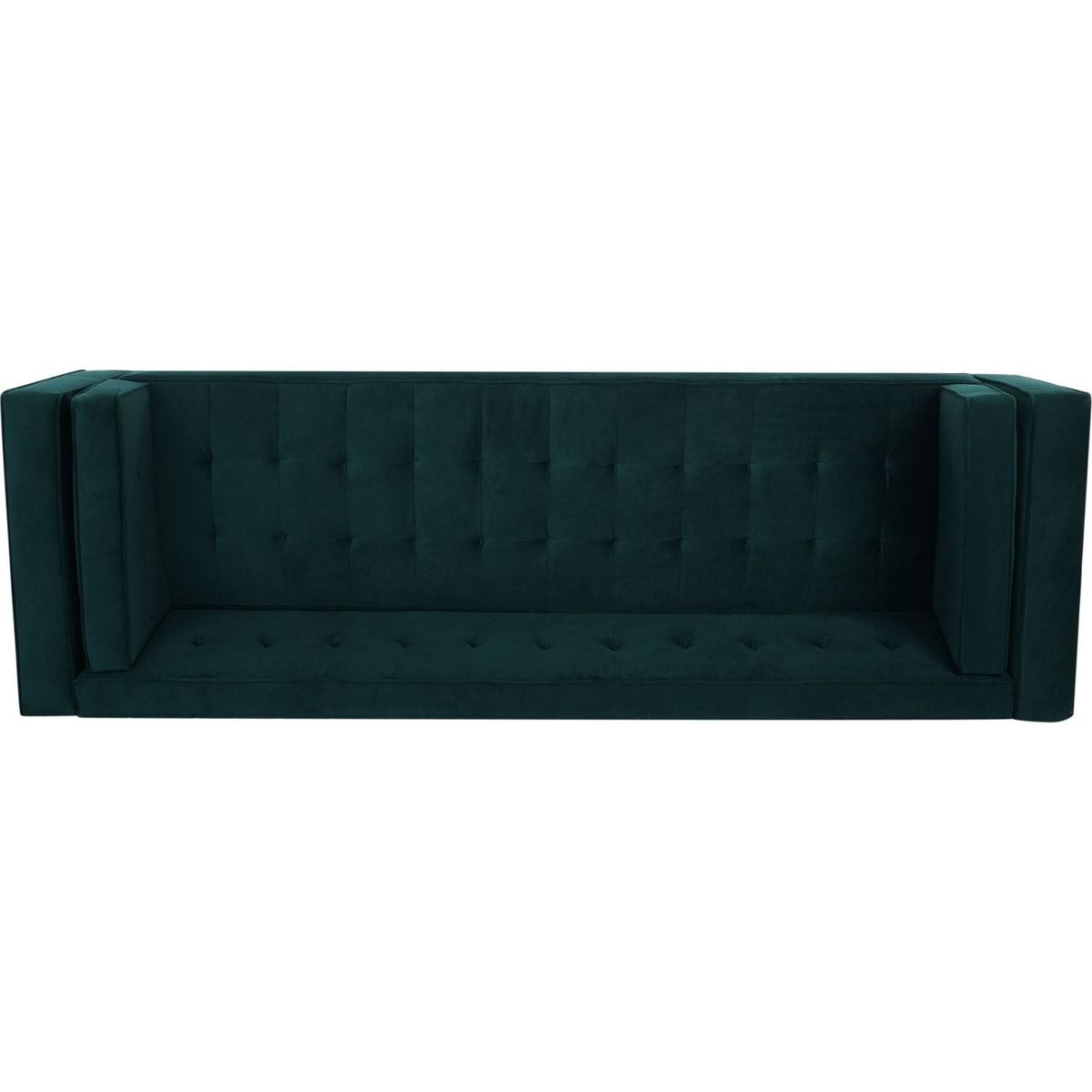 3-Seater Sofa, Upholstered Tufted Coach, Velvet Sofa, Green