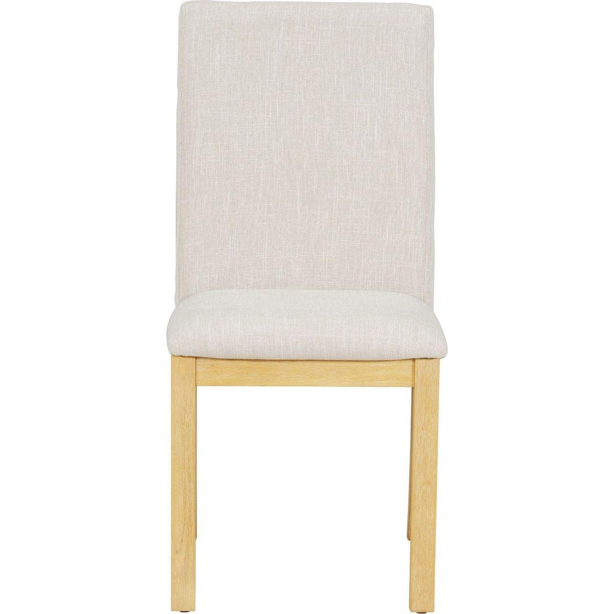 Traditional 7-Piece 72" Extendable Dining Table Set with 12inch Butterfly Leaf and 6 Upholstered Dining Table Set, Natural