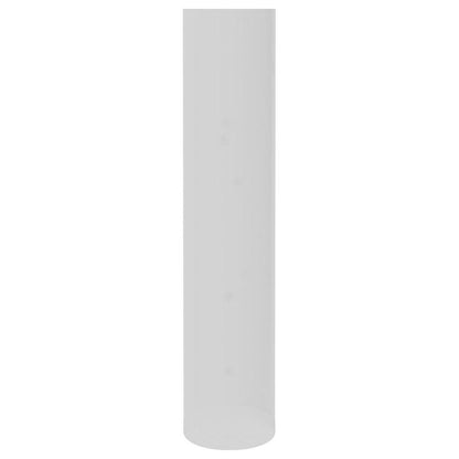 Rectangle Coffee Table with Gray Tempered Glass top and White Legs, Modern Table for Living Room - Streamdale Furniture