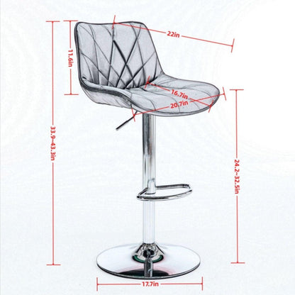 Counter Height Bar Stools Kitchen Island Barstools Adjustable Swivel Counter Stool Bar Height Island Chairs with Back,Set of 2, Black