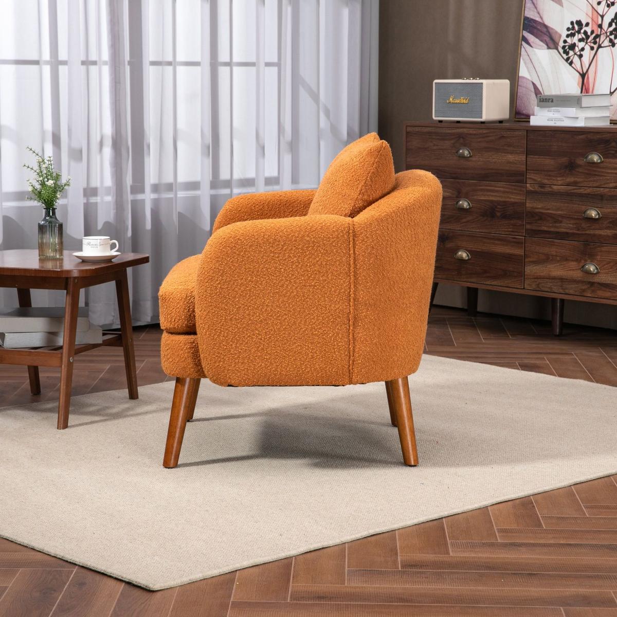 Wood Frame Armchair, Modern Accent Chair Lounge Chair for Living Room