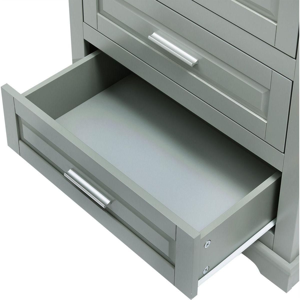 Tall Storage Cabinet with Three Drawers for Bathroom/Office, Grey