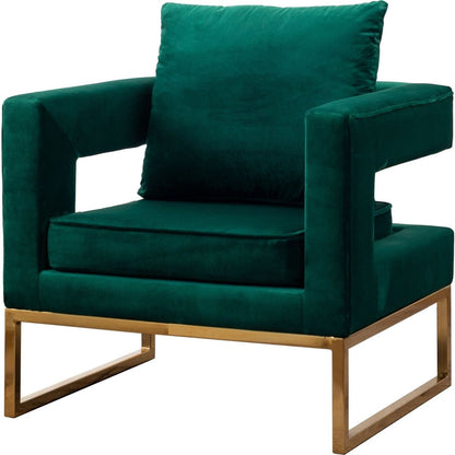 Lenola Contemporary Upholstered Accent Arm Chair, Green