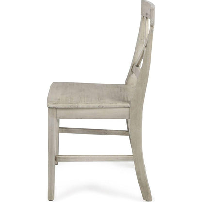 Acacia Wood Dining Chairs, Light Grey Wash, 21D x 17.75W x 35.5H Inch