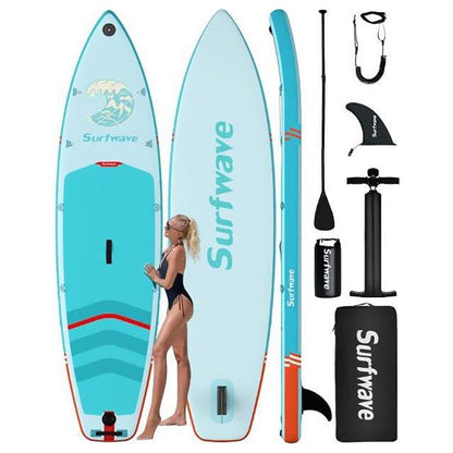 Inflatable Stand Up Paddle Boards 10'8"x33"x6" With Premium SUP Accessories & Backpack, Leash, Paddle, Hand Pump,Wide Stance, Non-Slip Comfort Deck for Youth & Adults