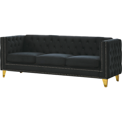 3-seater + 2-seater Combination sofa.BLACK VELVET