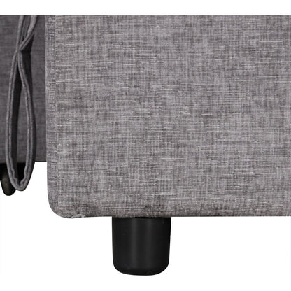 L-shaped Padded Modular Sofa with Storage Space, USB Ports, and Cup Holders on the Armrests, Suitable for Living Rooms, Offices, and Apartments.