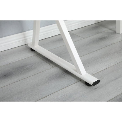 WHITE adjustable tempered glass drafting printing table with chair