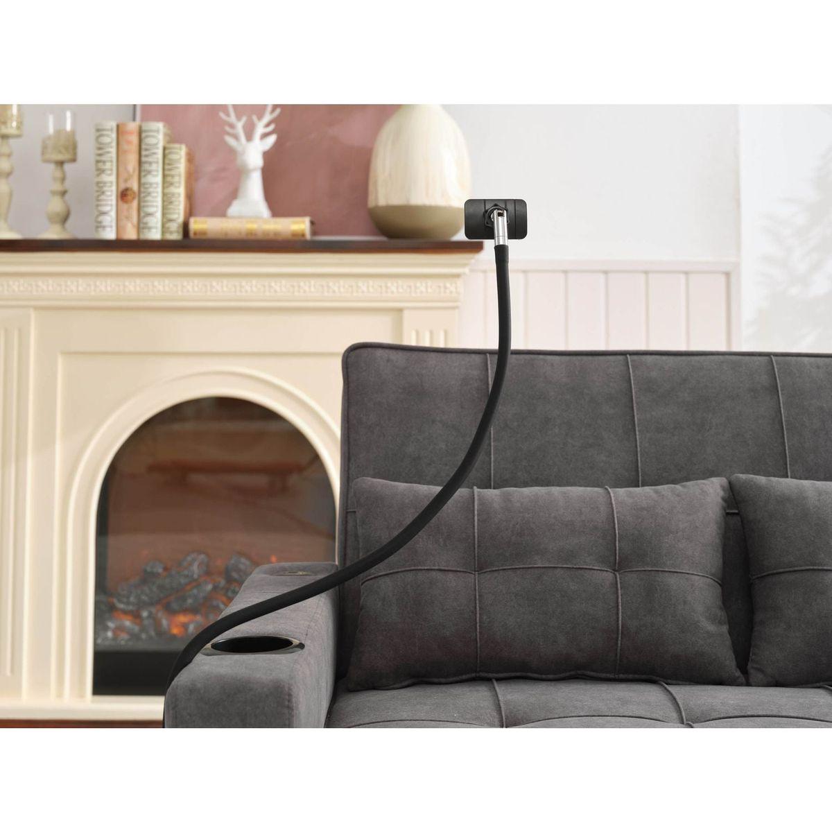 Futon Chair Bed Convertible Chair 3-in-1 Pull Out Sleeper Chair Beds with USB Ports,Wear-resistant and Anti-scratch, Armchair Bed Sleeper for Living Room (Dark Grey Tech cloth)