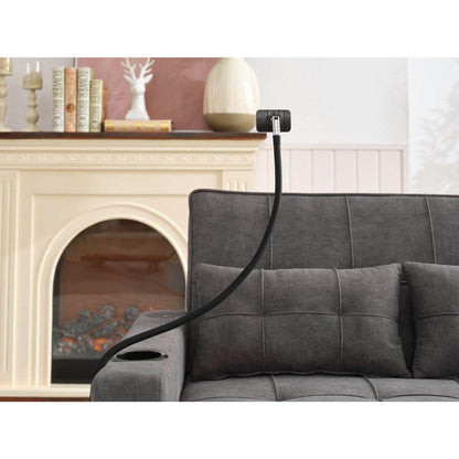 Futon Chair Bed Convertible Chair 3-in-1 Pull Out Sleeper Chair Beds with USB Ports,Wear-resistant and Anti-scratch, Armchair Bed Sleeper for Living Room (Dark Grey Tech cloth)