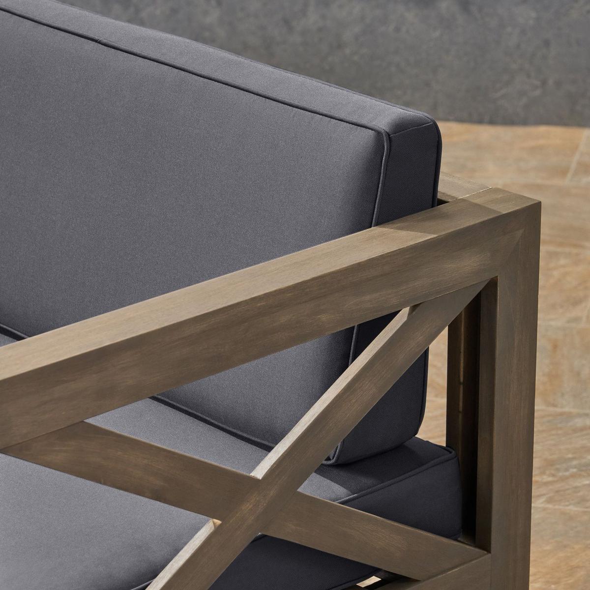 ALCOVE LSHAPE SOFA SET, DARK GREY