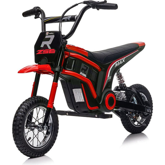 24V14ah Kids Ride On 24V Electric Toy Motocross Motorcycle Dirt Bike-XXL large,Speeds up to 14.29MPH,Dual Suspension, Hand-Operated Dual Brakes, Twist Grip Throttle, Authentic Motocross Bike Geometry