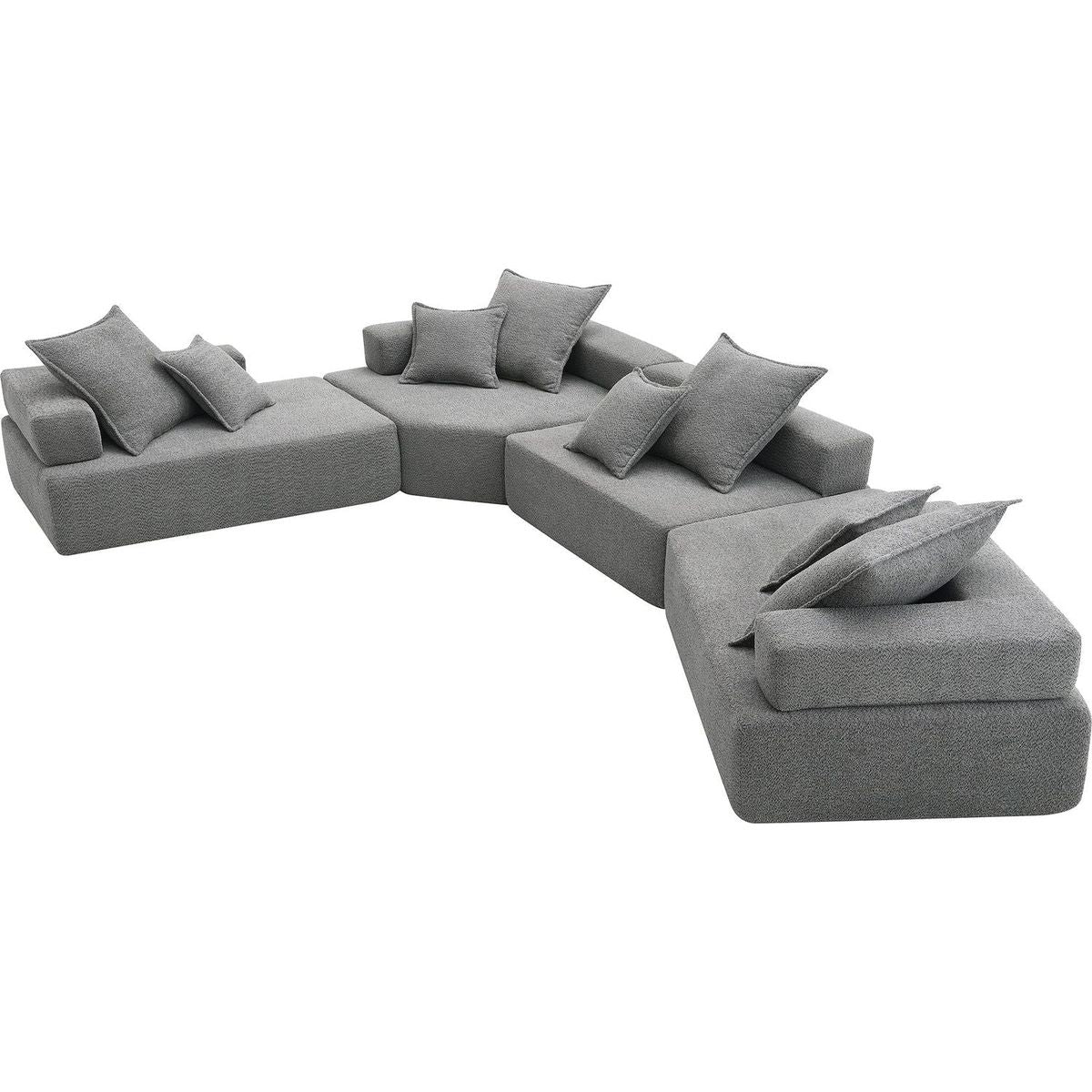 156"Oversized Modular U Shaped Sectional Sofa,Luxury Boucle Floor Couch Set,Convertible Sleeper Couch,Spacious Foam-Filled Sofa Bed for Living Room,4 PC Free Combination,2 Color