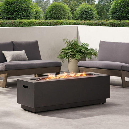 RECTANGULAT IRON FIRE PIT-50 000BTU