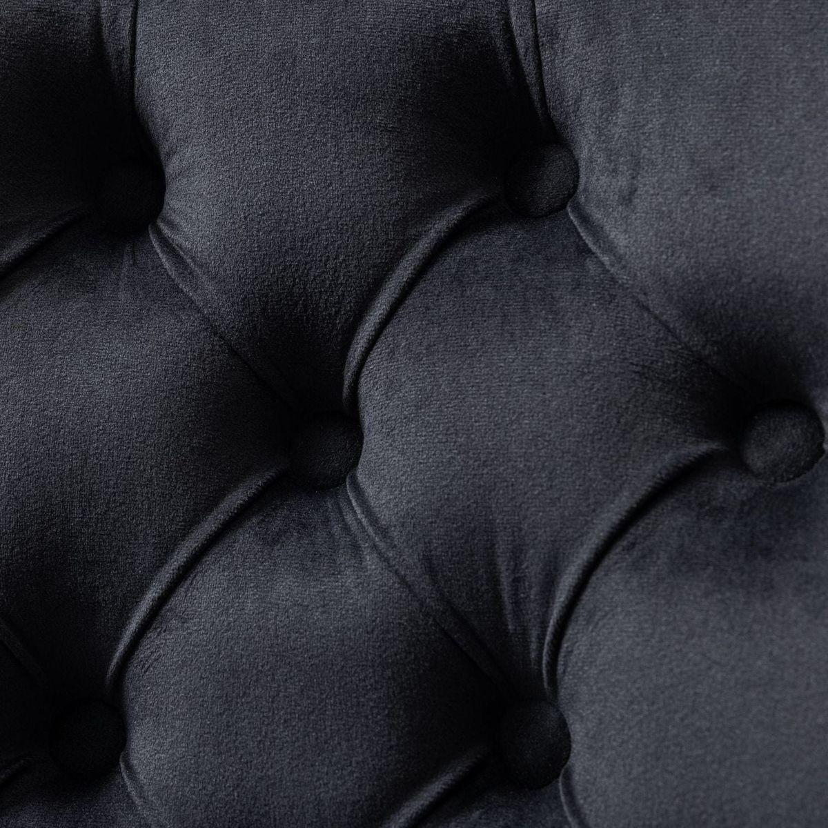 Office Chair,Velvet Upholstered Tufted Button Home Office Chair with Golden Metal Base,Adjustable Desk Chair Swivel Office Chair (Black)