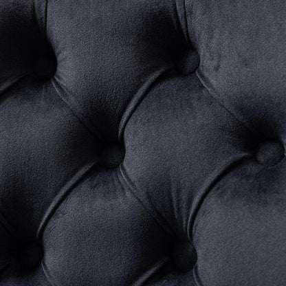 Office Chair,Velvet Upholstered Tufted Button Home Office Chair with Golden Metal Base,Adjustable Desk Chair Swivel Office Chair (Black)