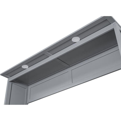 Queen Size Murphy Bed Wall Bed with Shelves and LED Lights,Gray