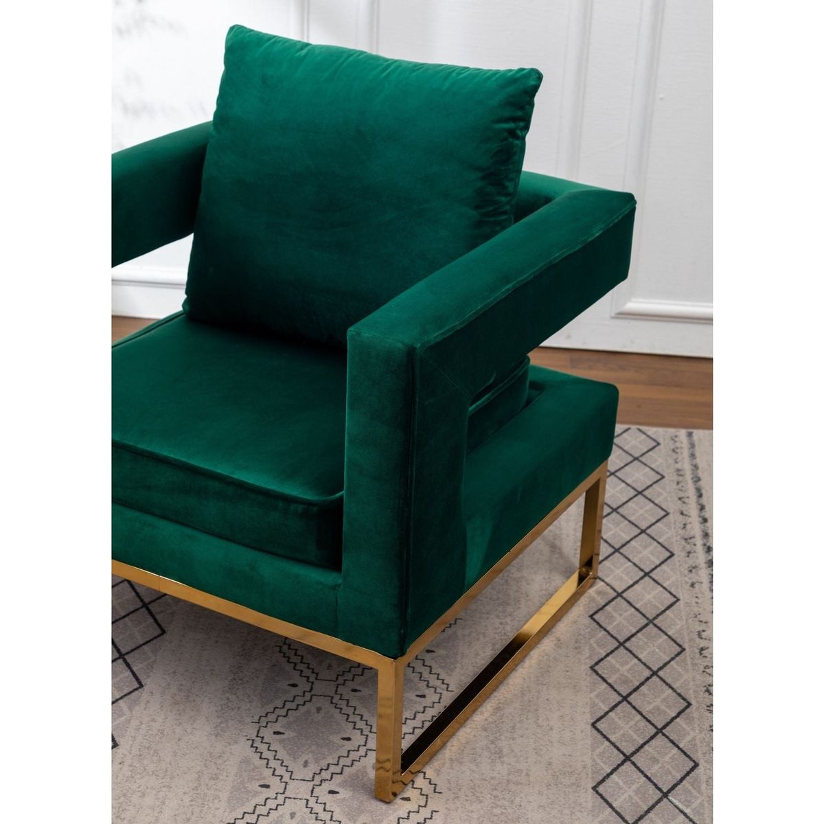 Lenola Contemporary Upholstered Accent Arm Chair, Green
