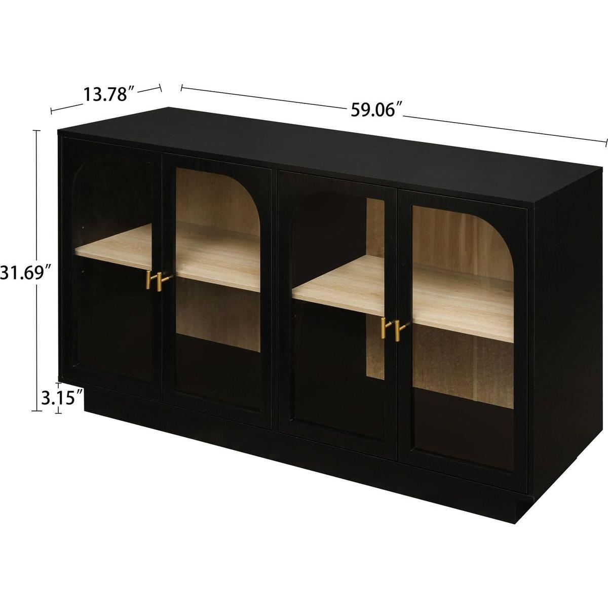 Storage Cabinet with Acrylic Door for Living Room, Dining Room, Study