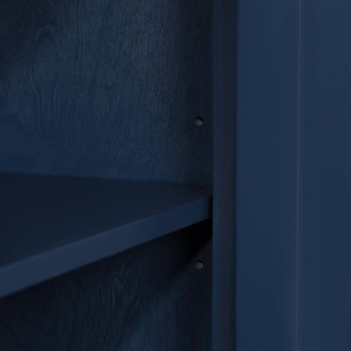 40" Console Table with Storage Shelf, Retro Entryway Table with Adjustable Storage Shelf, Sofa Couch Table for Hallway, Entry Way, Living Room, Foyer, Navy Blue and Brown Top