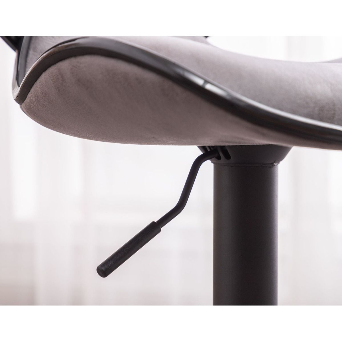 Masaccio Weathered Upholstery Airlift Adjustable Swivel Barstool with Chrome Base, Set of 2, Grey