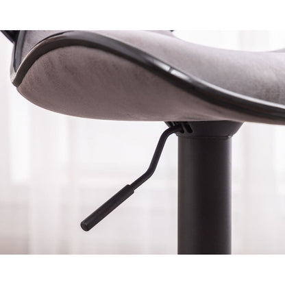 Masaccio Weathered Upholstery Airlift Adjustable Swivel Barstool with Chrome Base, Set of 2, Grey