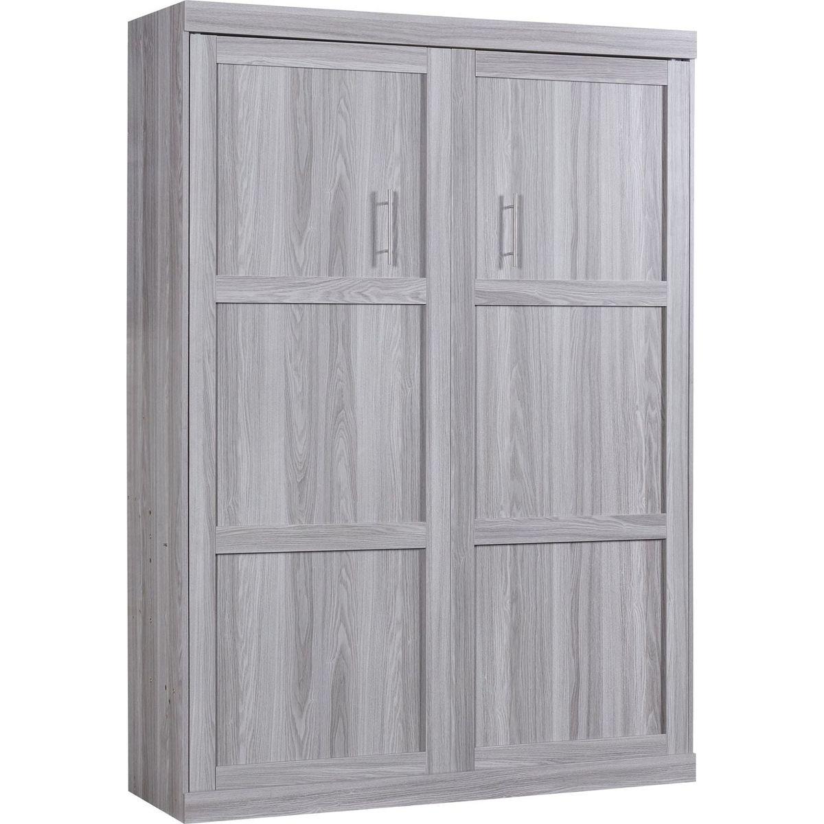 Full Size Murphy Bed, can be Folded into a Cabinet, Gray