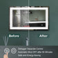 40x24 Inch LED Lighted Bathroom Mirror with 3 Colors Light, Wall Mounted Bathroom Vanity Mirror with Touch Button, Anti-Fog Dimmable Makeup Mirror (Horizontal/Vertical)