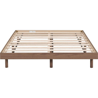 Modern Design Full Floating Platform Bed Frame for Walnut Color