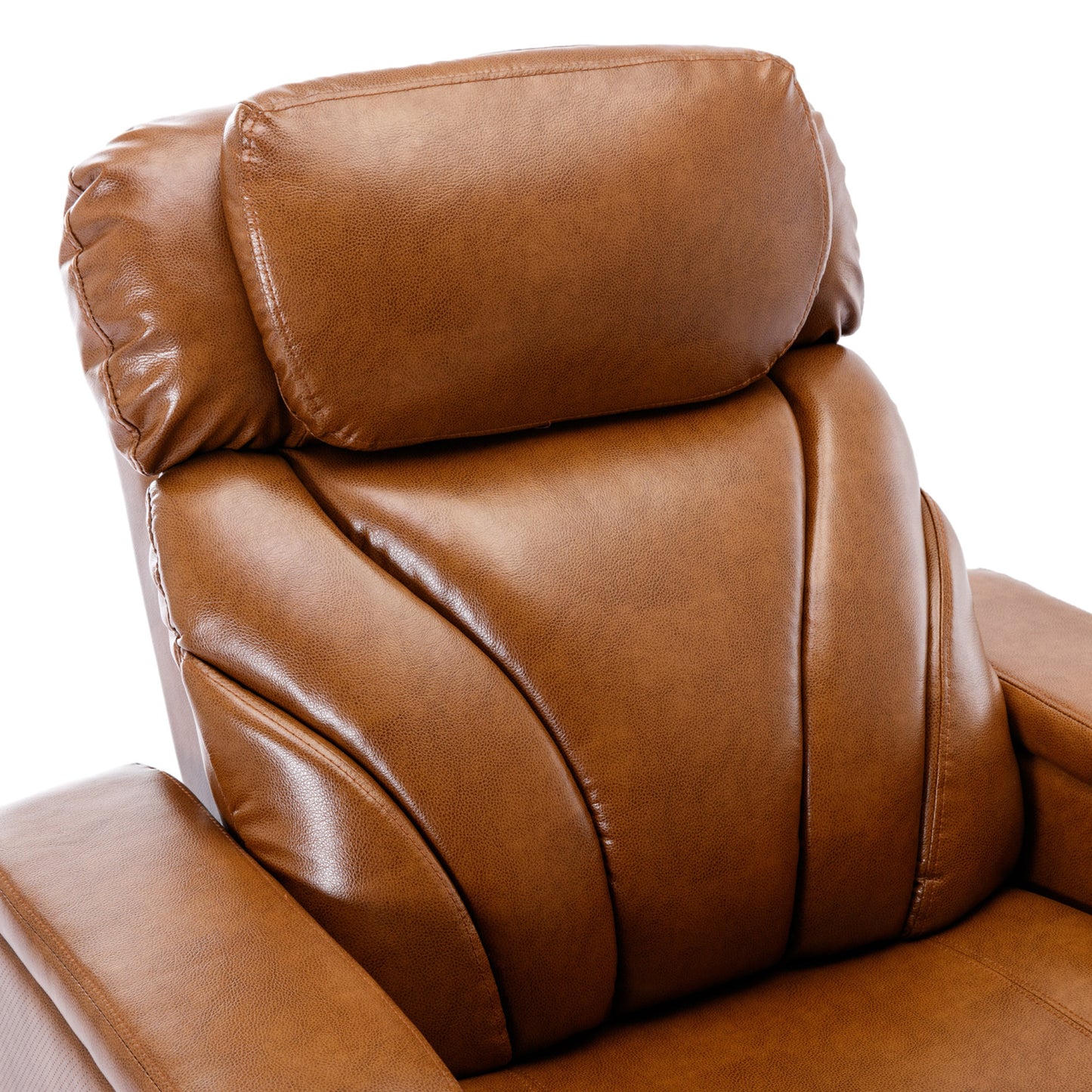 Power Motion Recliner with USB Charging Port and Hidden Arm Storage, Home Theater Seating with Convenient Cup Holder Design, and stereo(Light Brown)