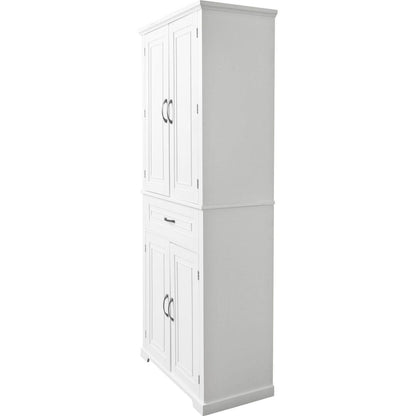 Bathroom Storage Cabinet with Doors and Drawer, Multiple Storage Space, Adjustable Shelf, White
