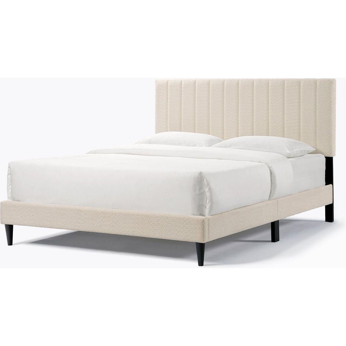 Dove Tufted Upholstered Platform Bed - Pearl White - Queen