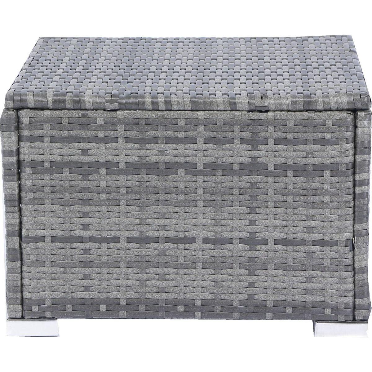 8 Piece Patio Sectional Wicker Rattan Outdoor Furniture Sofa Set with One Storage Box Under Seat and Cushion Box Grey wicker + Black Cushion + Clear Glass Top