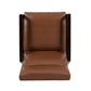 Faux Leather Upholstered Pushback Recliner Light Brown