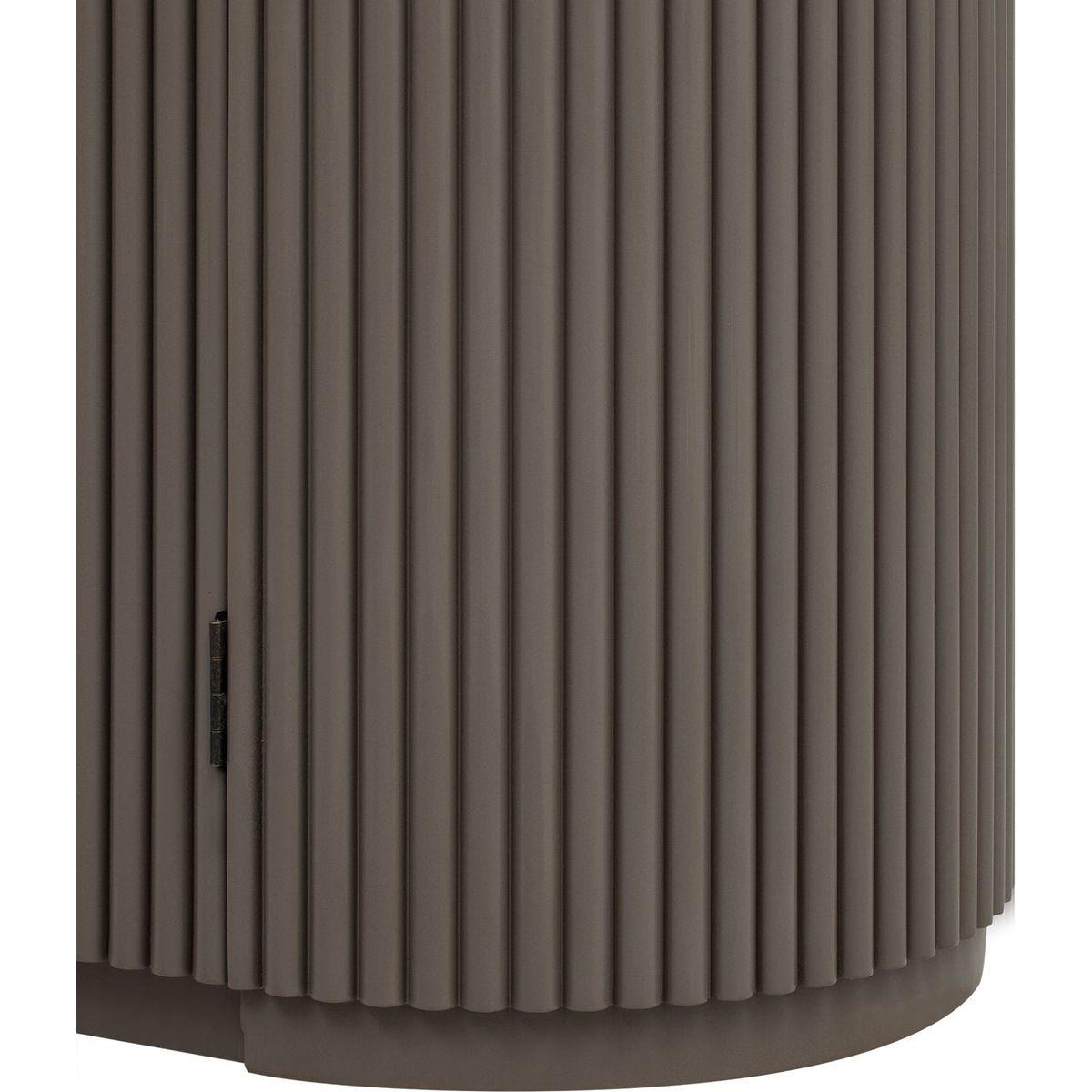 Vertical Striped Door Storage Cabinet with Metal Handles, Adjustable, Suitable for Study, Entryway and Living Room