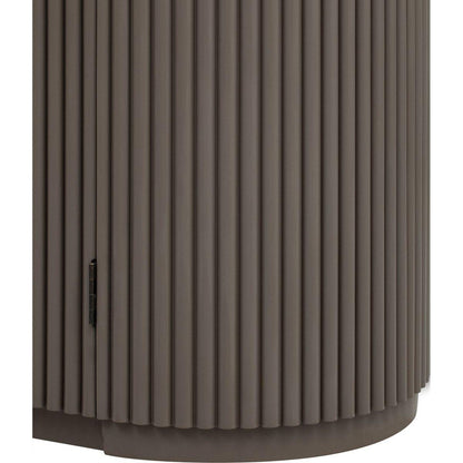 Vertical Striped Door Storage Cabinet with Metal Handles, Adjustable, Suitable for Study, Entryway and Living Room