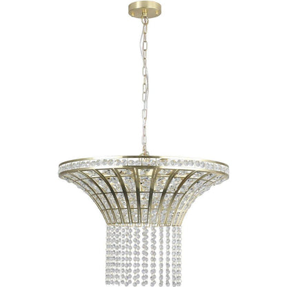 8-Light 23.6" Wide Crystal Waterfall Chandelier