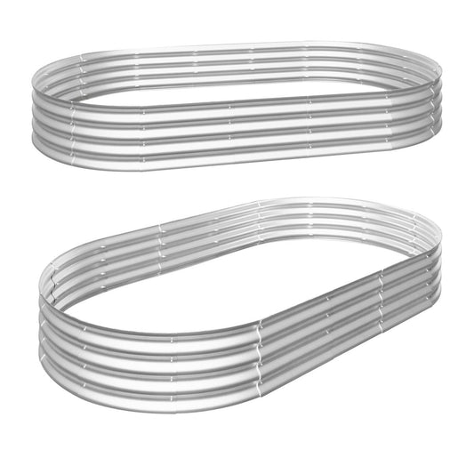 Heavy Duty Galvanized Raised Garden Bed Kit for Vegetables, Flowers & Herbs, Rust-Resistant, Easy Assembly, 8x4x1ft, Silver