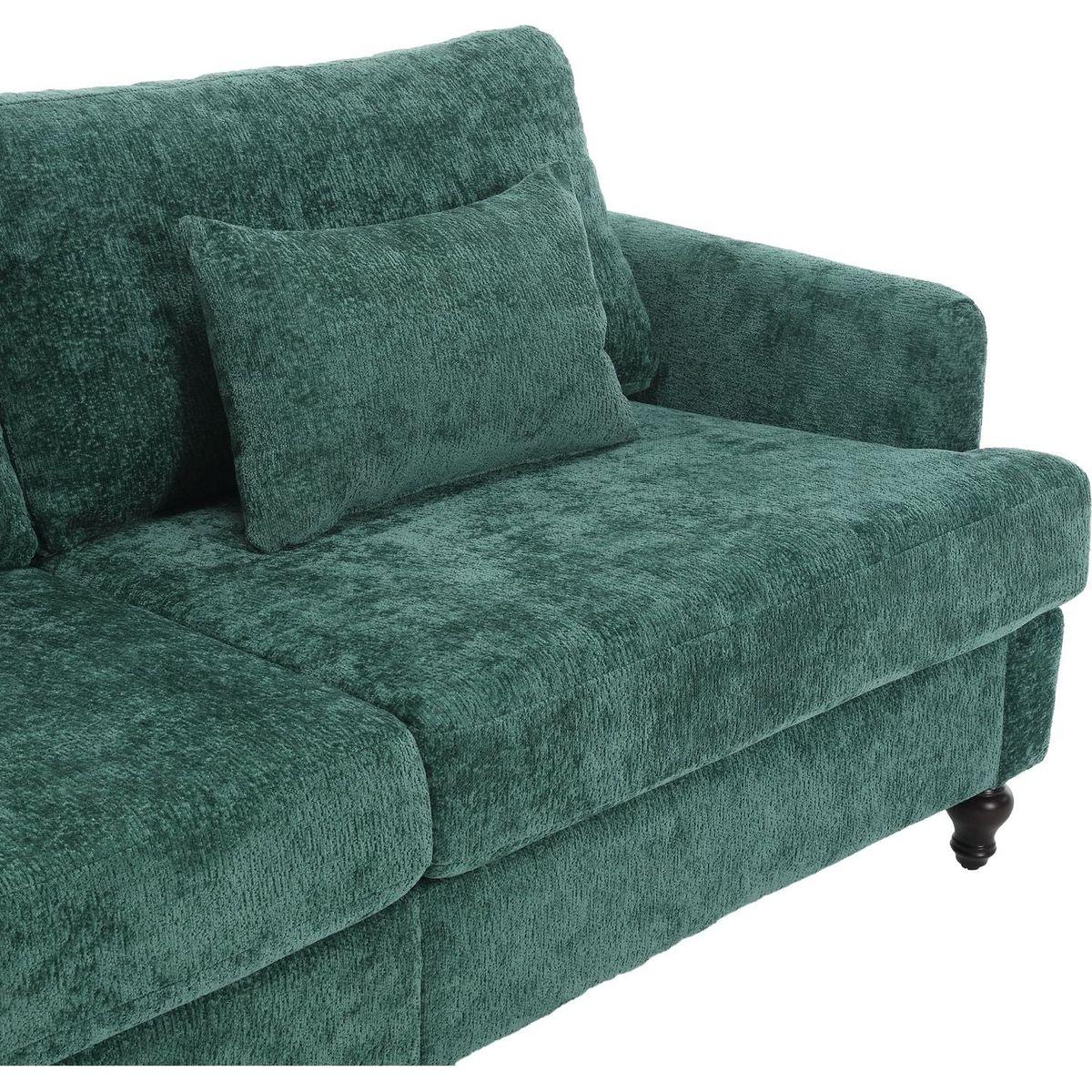Modern chenille Fabric Loveseat, 2-Seat Upholstered Loveseat Sofa Modern Couch