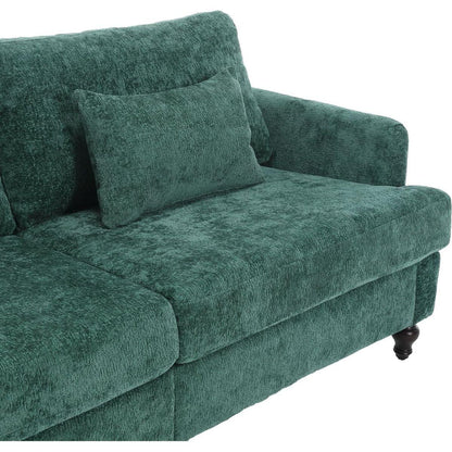 Modern chenille Fabric Loveseat, 2-Seat Upholstered Loveseat Sofa Modern Couch