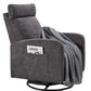 Swivel Upholstered Manual Recliner Chair Theater Recliner Sofa 360 Degree Nursery Glider Rocker for Living Room, Dark Coffee