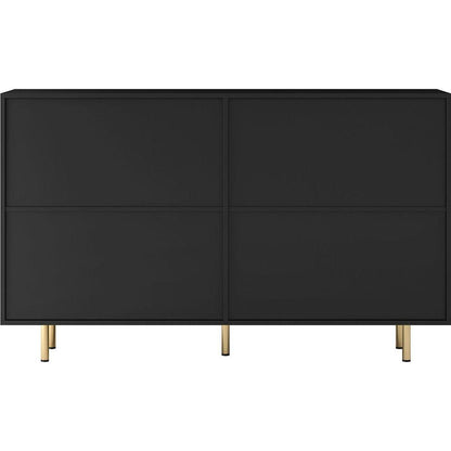 White Modern Buffet Cabinet with Storage, Fluted Sideboard Large Buffet with Adjustable Shelves, Credenza, Accent Cabinet Console Table