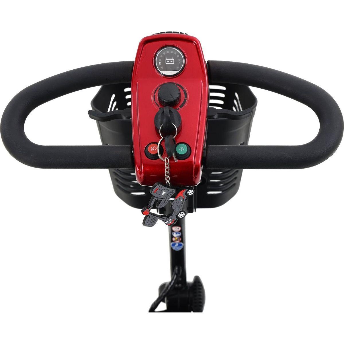 MAX SPORT RED 4 Wheels Outdoor Compact Mobility Scooter with 2pcsx12AH Lead acid Battery