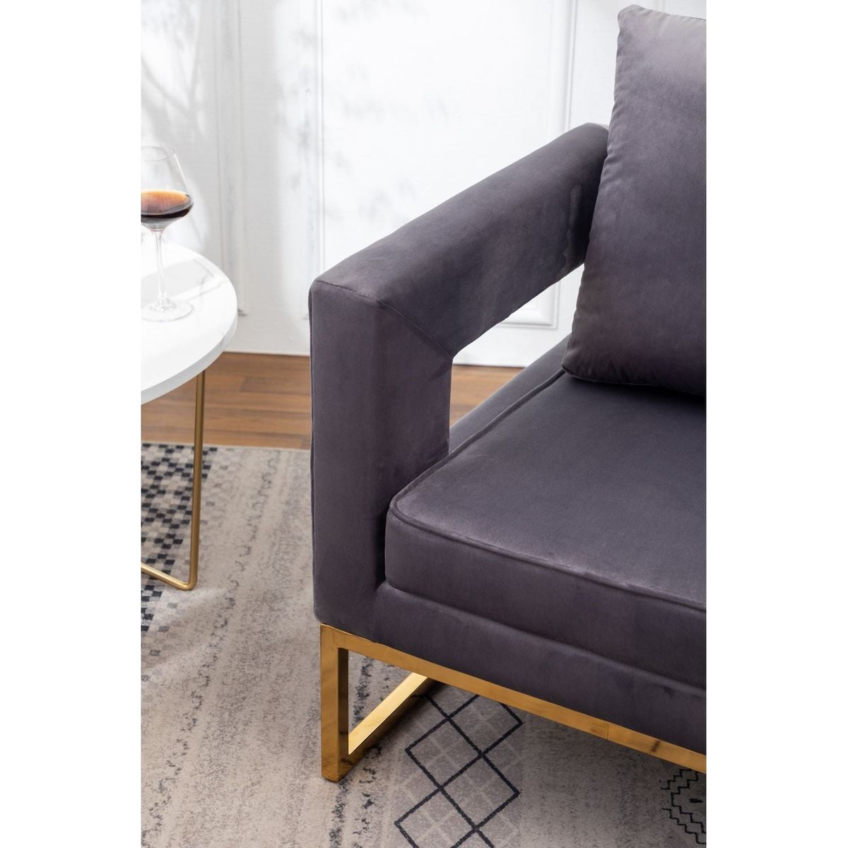 Lenola Contemporary Upholstered Accent Arm Chair, Gray
