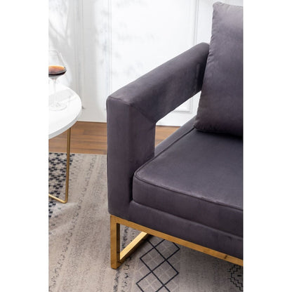 Lenola Contemporary Upholstered Accent Arm Chair, Gray