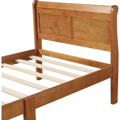 Wood Platform Bed Twin Bed Frame Mattress Foundation Sleigh Bed with Headboard/Footboard/Wood Slat Support