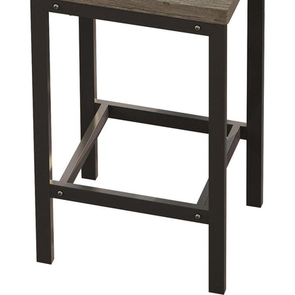 Modern Design Kitchen Dining Table, Pub Table, Long Dining Table Set with 3 Stools, Easy Assembly, Brown Gray