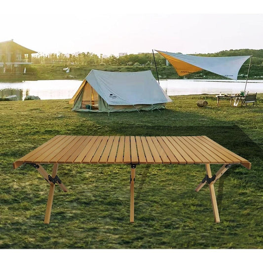Multi-Function Wooden Foldable Portable Patio Dining Table, Natural Indoor and outdoor universal, Natural