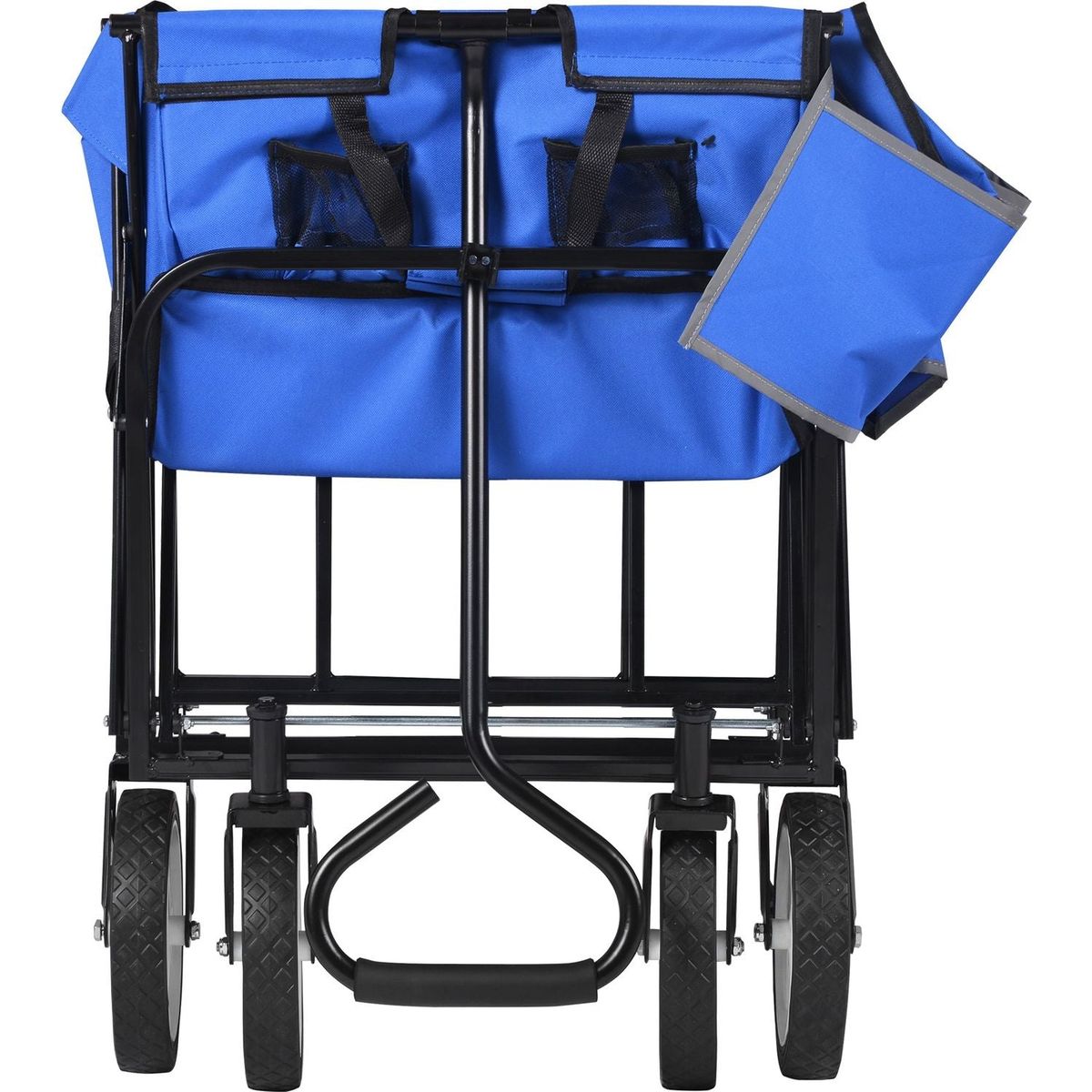 Folding Wagon Garden Shopping Beach Cart (Blue)