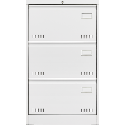 Filing Cabinet Lateral File Cabinet 3 Drawer, White Filing Cabinets with Lock, Locking Metal File Cabinets Three Drawer Office Cabinet for Legal/Letter/A4/F4 Home Offic